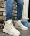 Shoecide Sb0151 İçi Kürklü Bağcıklı Beyaz Erkek Tarz Spor Bot