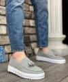 Shoecide Sb0154 Bağcıksız Yüksek Taban Gri Süet Püsküllü Erkek Ayakkabı