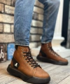 Shoecide Sb0155 Bağcıklı Erkek Yüksek Taban Taba Spor Bot