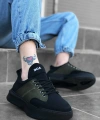 Shoecide Sb0163 Bağcıklı Erkek Yüksek Taban Siyah Haki Spor Ayakkabı