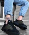 Shoecide Sb0163 Bağcıklı Erkek Yüksek Taban Siyah Haki Spor Ayakkabı