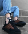 Shoecide Sb0163 Bağcıklı Erkek Yüksek Taban Siyah Taba Spor Ayakkabı