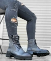 Shoecide Sb0183 İçi Dışı Hakiki Deri Gri Erkek Postal Bot