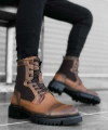 Shoecide Sb0183 İçi Dışı Hakiki Deri Taba Erkek Postal Bot