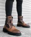 Shoecide Sb0183 İçi Dışı Hakiki Deri Taba Erkek Postal Bot