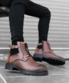 Shoecide Sb0186 Fermuarlı Tokalı Taba Erkek Klasik Spor Klasik Yarım Bilek Bot