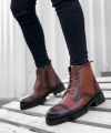 Shoecide Sb0187 İçi Dışı Hakiki Deri Taba Erkek Fermuarlı Yarım Bot