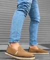 Shoecide Sb0224 Boa Rahat Düz Taban Espadril Örme Triko Taba Günlük Erkek Ayakkabı