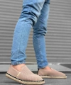 Shoecide Sb0224 Boa Rahat Düz Taban Espadril Örme Triko Vizon Günlük Erkek Ayakkabı
