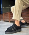 Shoecide Sb0235 Boa İki Çizgili Siyah Taban Erkek Günlük Ayakkabı