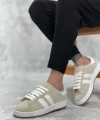 Shoecide Sb0235 Boa İki Çizgili Taş Gri Erkek Günlük Ayakkabı