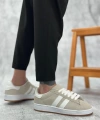 Shoecide Sb0235 Boa İki Çizgili Taş Gri Erkek Günlük Ayakkabı
