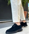 Shoecide Sb0237 Bağcıklı Klasik Siyah Taban  Süet Casual Erkek Ayakkabı