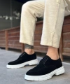 Shoecide Sb0237 Bağcıklı Klasik Yüksek Taban Siyah Süet Casual Erkek Ayakkabı
