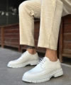 Shoecide Sb0237 Bağcıklı Rugan Klasik Yüksek Taban Beyaz Casual Erkek Ayakkabı