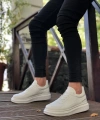 Shoecide Sb0238 Boa Yüksek Taban Beyaz Bağcıklı Erkek Ayakkabı