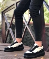 Shoecide Sb0238 Boa Yüksek Taban Siyah Beyaz Bağcıklı Erkek Ayakkabı