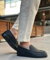 Shoecide Sb0241 Bağcıksız Siyah Taban Cilt Erkek Ayakkabı