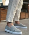 Shoecide Sb0241 Bağcıksız Yüksek Taban Gri Süet Erkek Ayakkabı