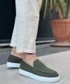 Shoecide Sb0241 Bağcıksız Yüksek Taban Haki Süet Erkek Ayakkabı