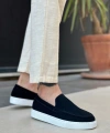 Shoecide Sb0241 Bağcıksız Yüksek Taban Siyah Süet Erkek Ayakkabı