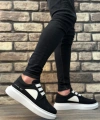 Shoecide Sb0302 Shoecide Kalın Taban Bağcıksız Tarz Casual Siyah Beyaz Erkek Ayakkabı