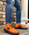 Shoecide Sb0302 Shoecide Kalın Taban Bağcıksız Tarz Casual Turuncu Erkek Ayakkabı