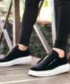 Shoecide Sb0310 Boa Kalın Yüksek Taban Fermuarlı Siyah Beyaz Erkek Ayakkabı