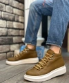 Shoecide Sb0312 Bağcıklı Vizon Yüksek Taban Erkek Tarz Spor Bot