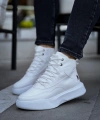 Shoecide Sb0318 Bağcıklı Erkek Yüksek Taban Beyaz Spor Bot