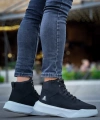 Shoecide Sb0318 Bağcıklı Erkek Yüksek Taban Beyaz Taban Spor Bot