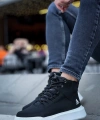 Shoecide Sb0318 Bağcıklı Erkek Yüksek Taban Beyaz Taban Spor Bot