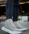 Shoecide Sb0318 Bağcıklı Erkek Yüksek Taban Gri Taban Spor Bot