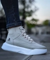 Shoecide Sb0318 Bağcıklı Erkek Yüksek Taban Gri Taban Spor Bot