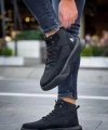 Shoecide Sb0318 Bağcıklı Erkek Yüksek Taban Siyah Taban Spor Bot