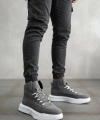 Shoecide Sb0321 Gizli Bağcıklı Erkek Füme Beyaz Taban Spor Bot