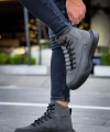 Shoecide Sb0321 Gizli Bağcıklı Erkek Yüksek Taban Füme Spor Bot
