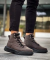 Shoecide Sb0321 Gizli Bağcıklı Erkek Yüksek Taban Kahverengi Spor Bot