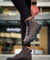 Shoecide Sb0321 Gizli Bağcıklı Erkek Yüksek Taban Kahverengi Spor Bot