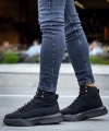 Shoecide Sb0321 Gizli Bağcıklı Erkek Yüksek Taban Siyah Spor Bot