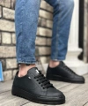 Shoecide Sb0323 Boa Kalın Tırtık Yüksek Siyah Taban Siyah Bağcıklı Spor Erkek Ayakkabı