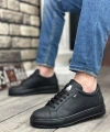 Shoecide Sb0323 Boa Kalın Tırtık Yüksek Siyah Taban Siyah Bağcıklı Spor Erkek Ayakkabı