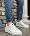 Shoecide Sb0323 Boa Kalın Tırtık Yüksek Taban Beyaz Bağcıklı Spor Erkek Ayakkabı