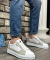 Shoecide Sb0323 Boa Kalın Tırtık Yüksek Taban Beyaz Gri Bağcıklı Spor Erkek Ayakkabı