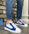 Shoecide Sb0323 Boa Kalın Tırtık Yüksek Taban Beyaz Mavi Bağcıklı Spor Erkek Ayakkabı