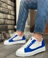 Shoecide Sb0323 Boa Kalın Tırtık Yüksek Taban Beyaz Mavi Bağcıklı Spor Erkek Ayakkabı