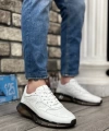 Shoecide Sb0324 İçi Dışı Hakiki Deri Rahat Taban Beyaz Sneakers Casual Erkek Ayakkabı