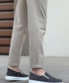 Shoecide Sb0339 Bağcıksız Kadife Gri Beyaz Taban Günlük Erkek Ayakkabı