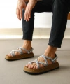 Shoecide Sb0343 Erkek Bodrum İp Halat Gri Günlük Sandalet