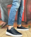 Shoecide Sb0348 İçi Dışı Hakiki Deri Bağcıklı Lacivert Casual Erkek Ayakkabı
